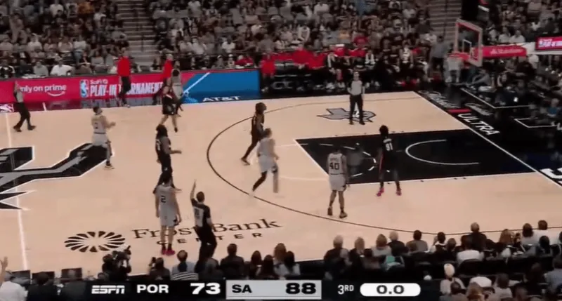 开云体育-马刺第三节一度被开拓者追到差4分，随后轰出高潮领先15分